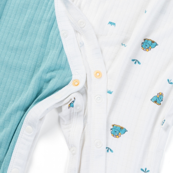 Set 2 bodysuit rayon chống muỗi dài Animo VD0825030 (0-12M,Lá-xanh,TT06)