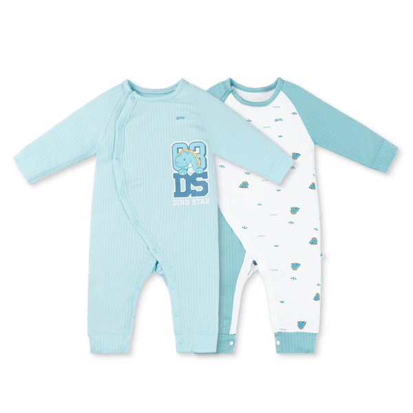 Set 2 bodysuit rayon chống muỗi dài Animo VD0825030 (0-12M,Lá-xanh,TT06)
