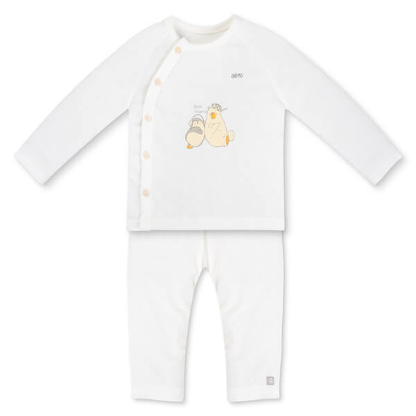 Bộ modal kháng khuẩn dài Animo HR VD0825082 (0-6M,Trắng,NN06)