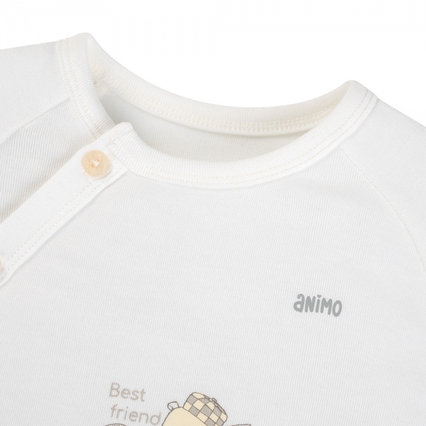 Bộ modal kháng khuẩn dài Animo HR VD0825082 (0-6M,Trắng,NN06)