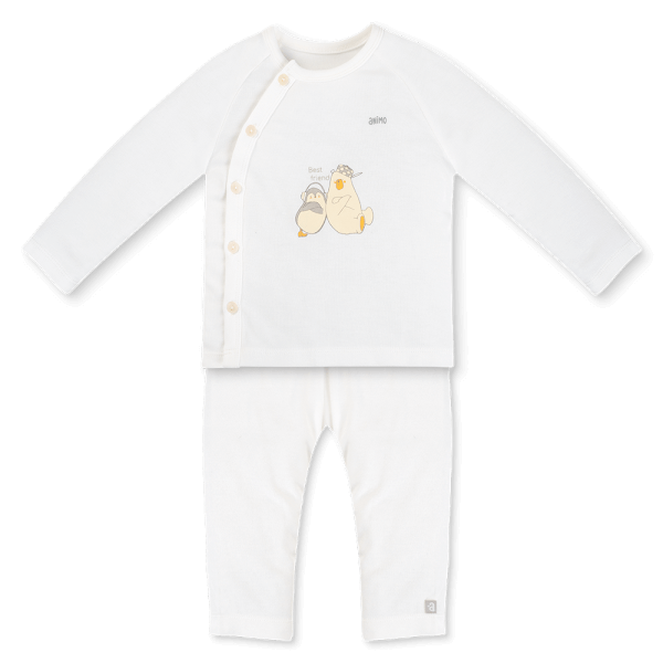 Bộ modal kháng khuẩn dài Animo HR VD0825082 (0-6M,Trắng,NN06)