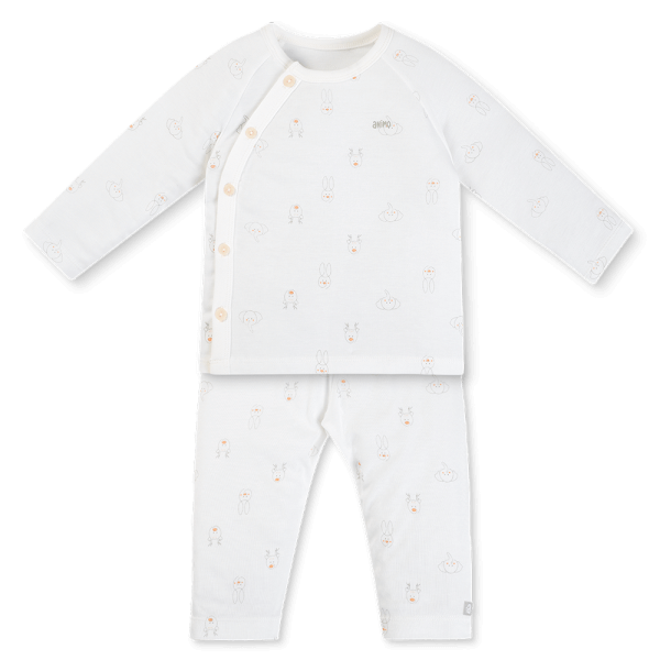 Bộ modal kháng khuẩn dài Animo HR VD0825081 (0-6M,Xám-trắng,NN06)