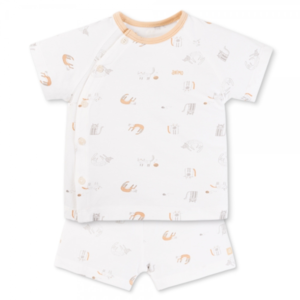 Set 2 Bộ kháng khuẩn Modal ngắn Animo BMC0925002 (0-3M,Be-trắng,NN06)