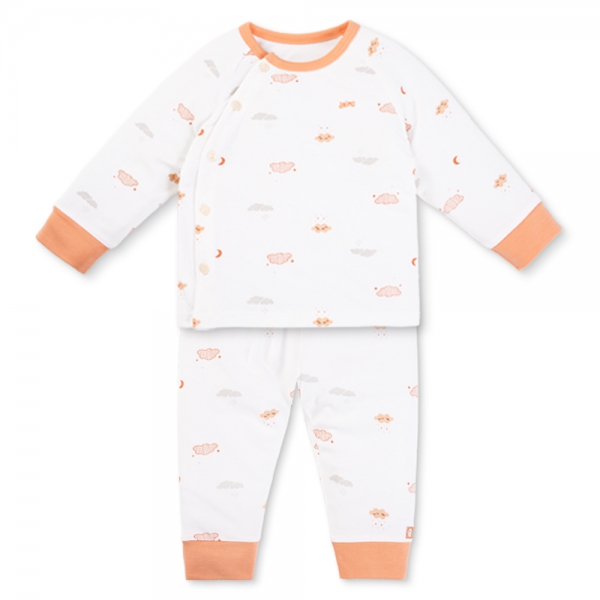 Set 2 Bộ kháng khuẩn Modal dài Animo VD0725007 (0-3M,Cam-trắng,TT06)