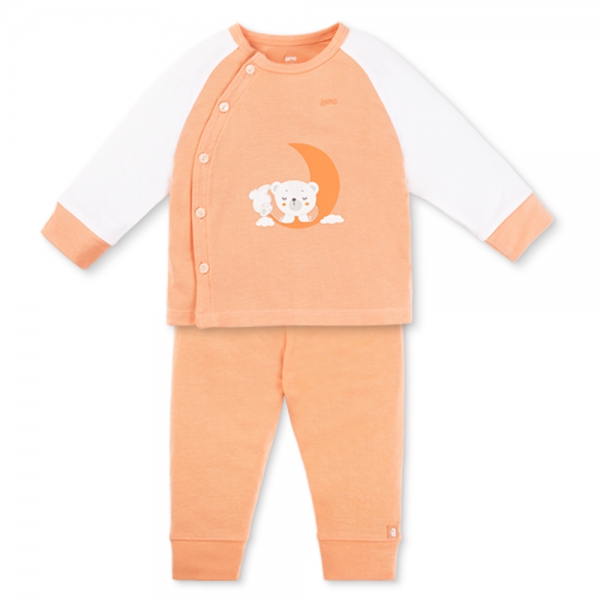 Set 2 Bộ kháng khuẩn Modal dài Animo VD0725007 (0-3M,Cam-trắng,TT06)