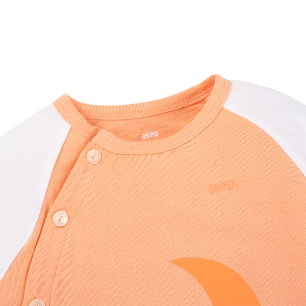 Set 2 Bộ kháng khuẩn Modal dài Animo VD0725007 (0-3M,Cam-trắng,TT06)