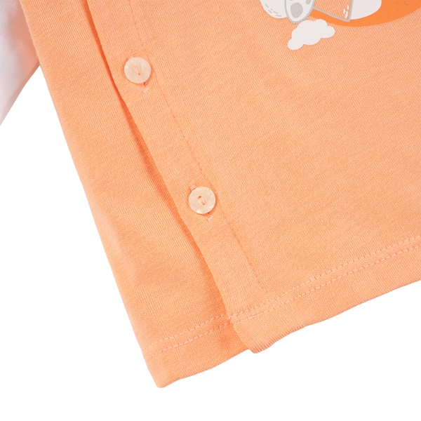 Set 2 Bộ kháng khuẩn Modal dài Animo VD0725007 (0-3M,Cam-trắng,TT06)