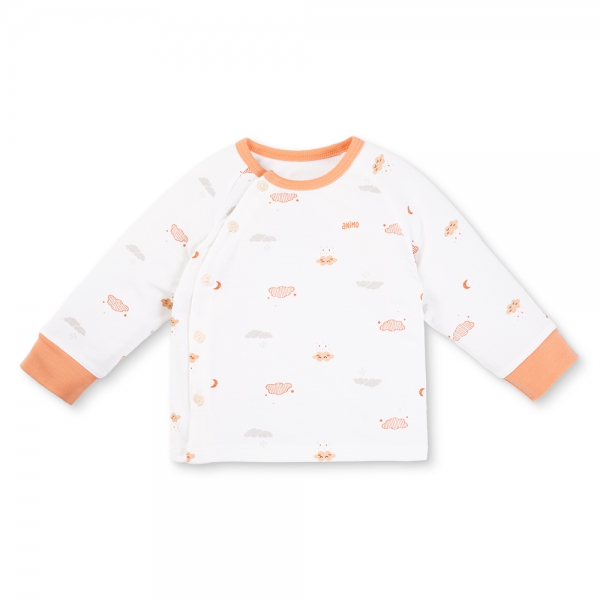 Set 2 Bộ kháng khuẩn Modal dài Animo VD0725007 (0-3M,Cam-trắng,TT06)