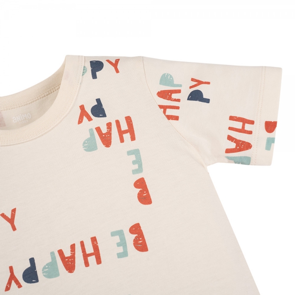 Bộ bé trai ngắn Animo Easy HN0925035 (1-4Y,Kem-đỏ,TT03)