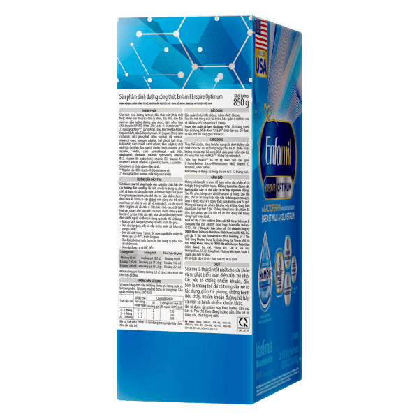Sữa Enfamil Enspire Infant Formula 850g (0-12 tháng) (Giao bao bì ngẫu nhiên)