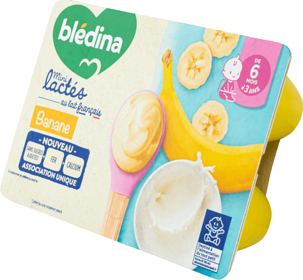 Sữa chua Bledina vị chuối, 6M. (55gx6 hộp)