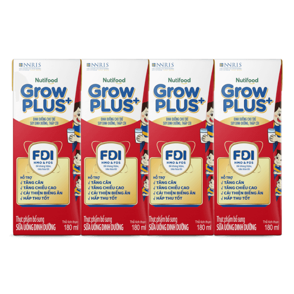 Thùng Sữa GrowPLUS+ hộp 180ml (Thùng 12 lốc - lốc 4 hộp)