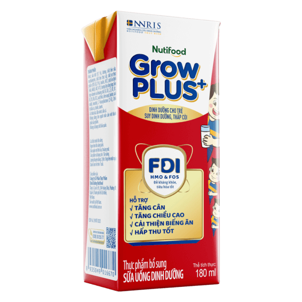 Thùng Sữa GrowPLUS+ hộp 180ml (Thùng 12 lốc - lốc 4 hộp)