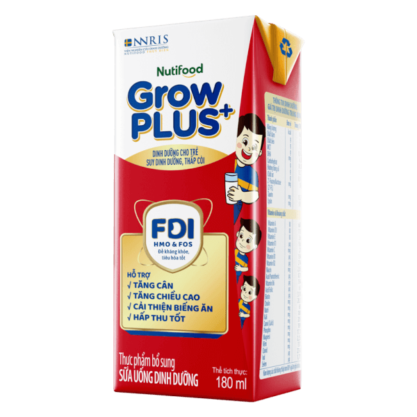 Thùng Sữa GrowPLUS+ hộp 180ml (Thùng 12 lốc - lốc 4 hộp)