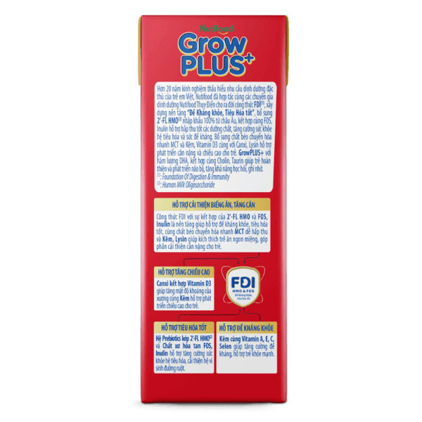 Thùng Sữa GrowPLUS+ hộp 180ml (Thùng 12 lốc - lốc 4 hộp)
