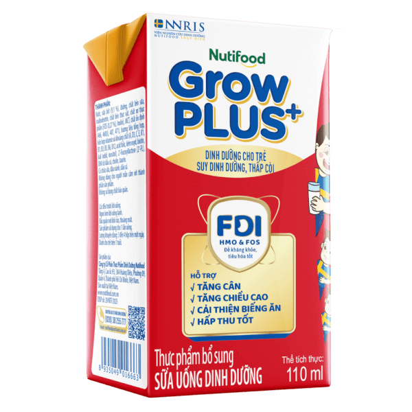 Sữa GrowPLUS+ Hộp 110ml (lốc 4 hộp) (Giao bao bì ngẫu nhiên)