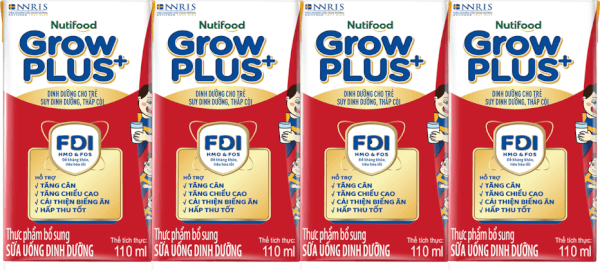 Sữa GrowPLUS+ Hộp 110ml (lốc 4 hộp) (Giao bao bì ngẫu nhiên)