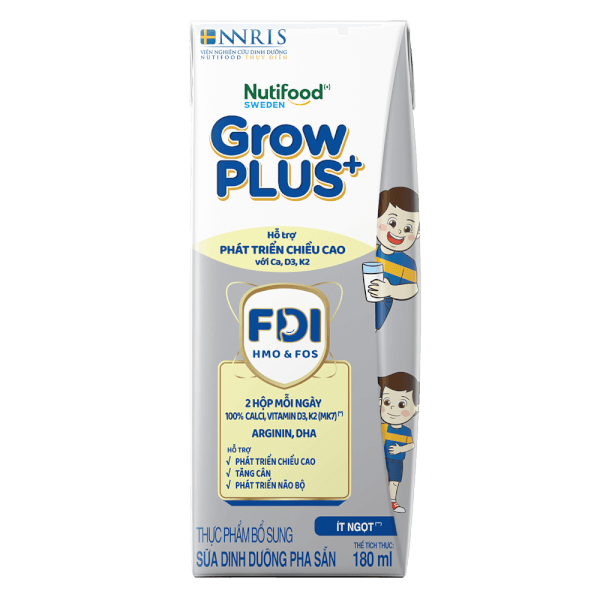 4 Thùng Sữa dinh dưỡng pha sẵn GrowPLUS+ (Bạc) 180ml, lốc 4 hộp (Từ 1 tuổi)