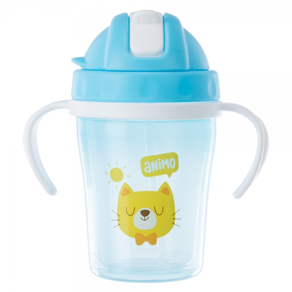 Bình tập uống cách nhiệt Animo (240ml, xanh, tay cầm, RK-3431A)