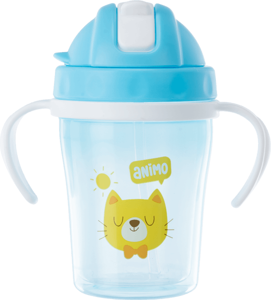 Bình tập uống cách nhiệt Animo (240ml, xanh, tay cầm, RK-3431A)