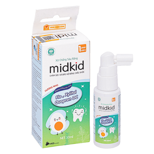 Xịt chống sâu răng Midkid hương nho 30mL