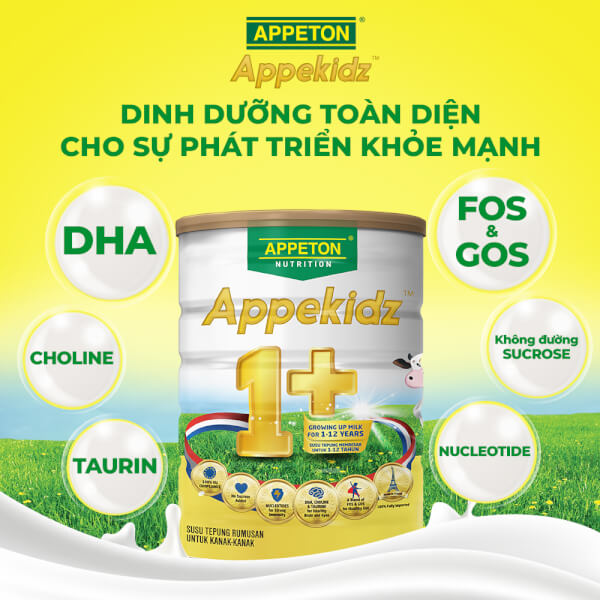 Sản phẩm dinh dưỡng công thức APPETON APPEKIDZ 1+ 900g (1-12 tuổi)