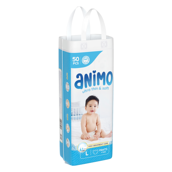 Tã Quần Animo Siêu Mềm Thoáng (L, 50 miếng)