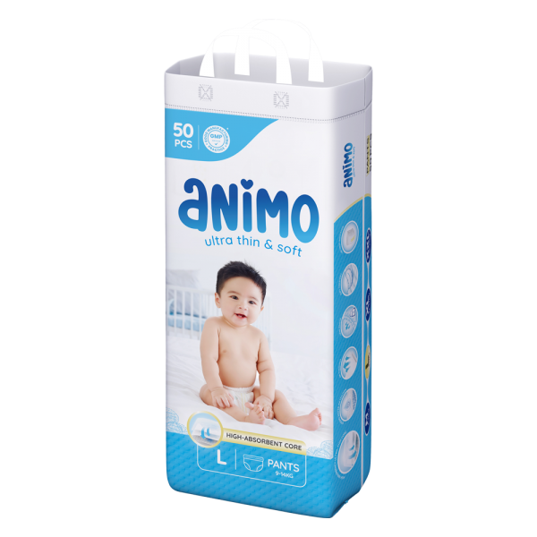 Tã Quần Animo Siêu Mềm Thoáng (L, 50 miếng)