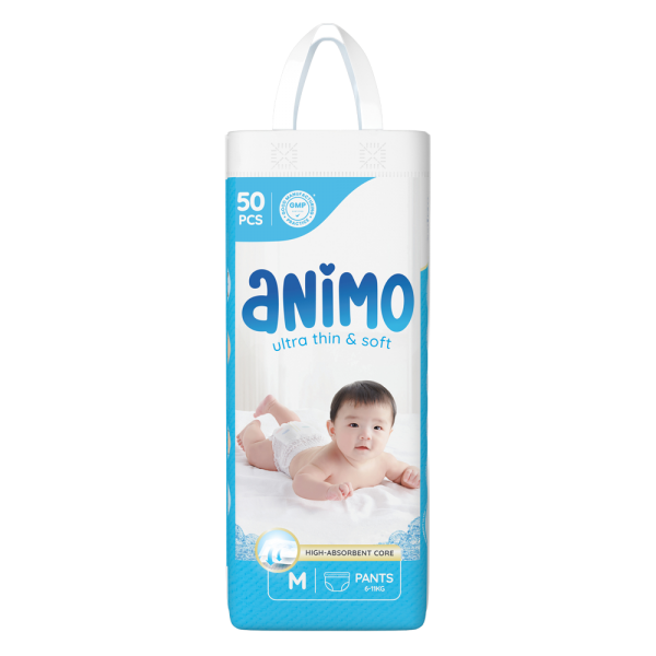 Tã Quần Animo Siêu Mềm Thoáng (M, 50 miếng)