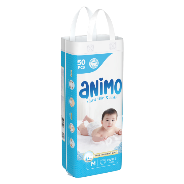 Tã Quần Animo Siêu Mềm Thoáng (M, 50 miếng)