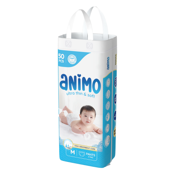 Tã Quần Animo Siêu Mềm Thoáng (M, 50 miếng)