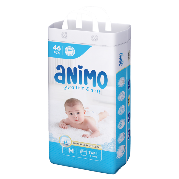 Tã dán Animo Siêu Mềm Thoáng (M, 46 miếng)