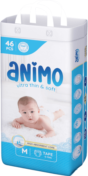 Tã dán Animo Siêu Mềm Thoáng (M, 46 miếng)