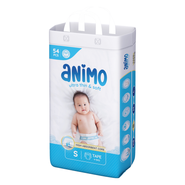 Tã dán Animo Siêu Mềm Thoáng (S, 54 miếng)