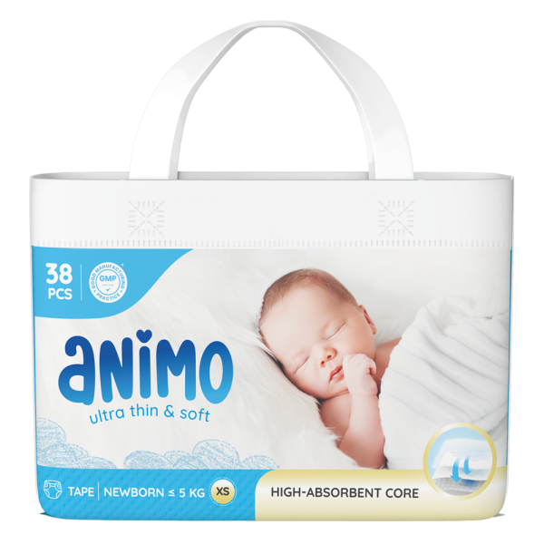 Tã dán Animo Siêu Mềm Thoáng (XS, 38 miếng)