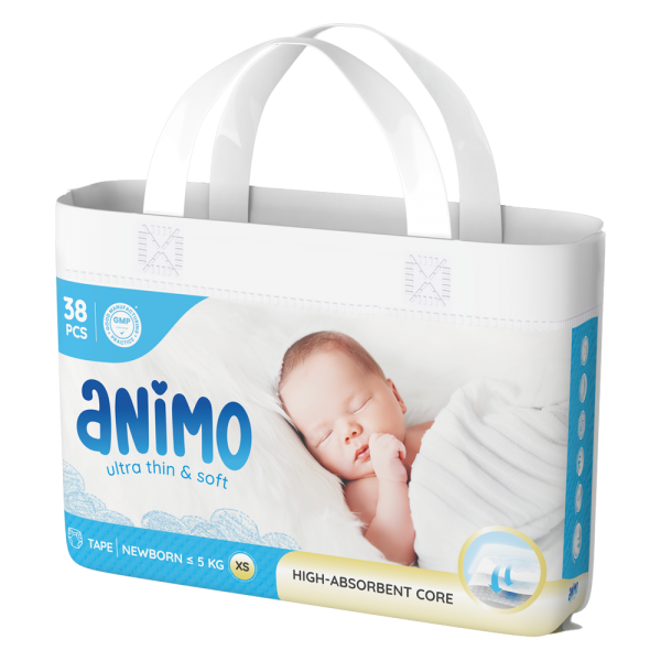 Tã dán Animo Siêu Mềm Thoáng (XS, 38 miếng)