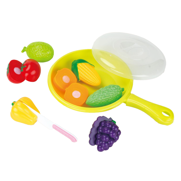 Bộ đồ chơi gồm chảo và dụng cụ cắt rau củ quả RFD413075 C505