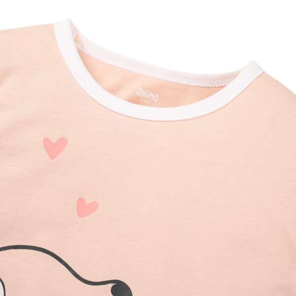 Bộ bé gái dài Animo Easy TX0825073 (1Y,Hồng-trắng,TT02)