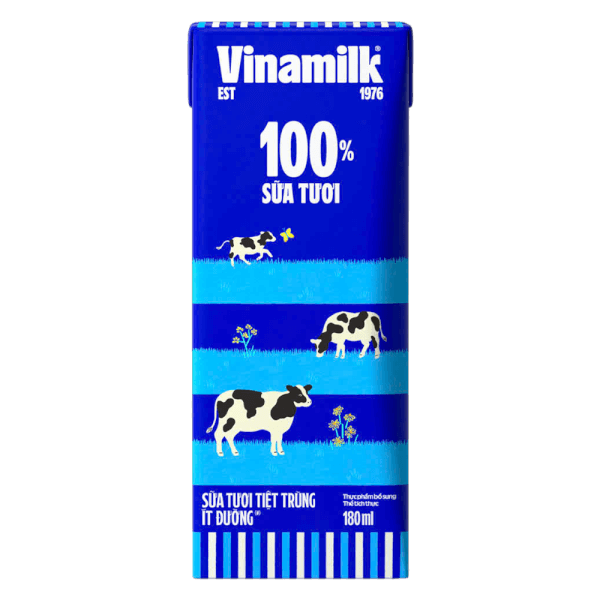 Sữa tươi tiệt trùng ít đường Vinamilk 180ml (Lốc 4 hộp)