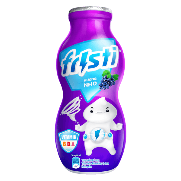 Combo 2 Sữa chua uống Fristi hương nho 80ml (lốc 6 chai)