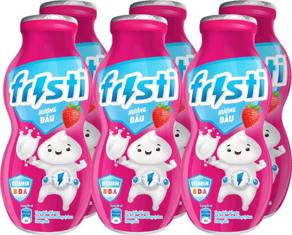 Sữa chua uống Fristi hương dâu 80ml (lốc 6 chai)
