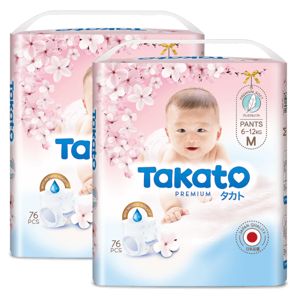 Combo 2 Tã quần Takato siêu mềm mại (M, 76 miếng)