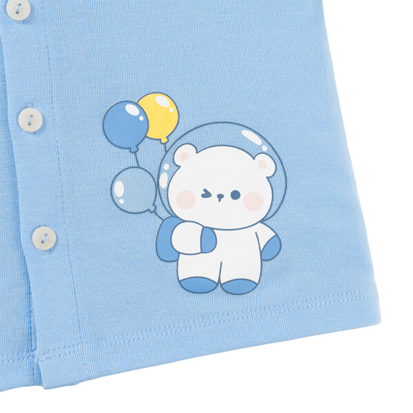 Set 2 Bộ kháng khuẩn Modal ngắn Animo VD0725005 (0-24M, màu Xanh biển - trắng, TT06)