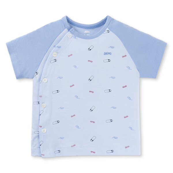 Set 2 Bộ kháng khuẩn Modal ngắn Animo BMC0925001 (0-24M, màu Xanh dương - Xanh biển, DD06)