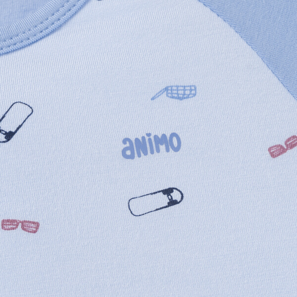 Set 2 Bộ kháng khuẩn Modal ngắn Animo BMC0925001 (0-24M, màu Xanh dương - Xanh biển, DD06)
