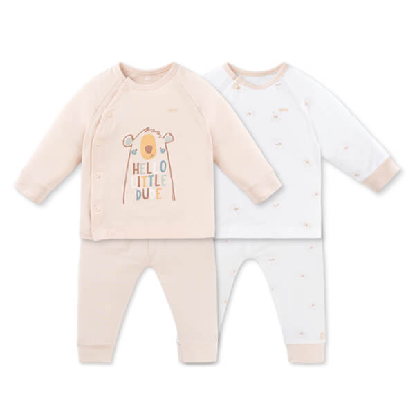 Set 2 Bộ kháng khuẩn Modal dài Animo BMC0925003 (0-24M, màu Be - Trắng, NN06)