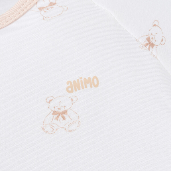 Set 2 Bộ kháng khuẩn Modal dài Animo BMC0925003 (0-24M, màu Be - Trắng, NN06)