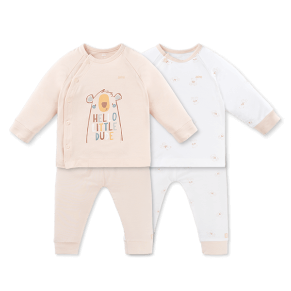 Set 2 Bộ kháng khuẩn Modal dài Animo BMC0925003 (0-24M, màu Be - Trắng, NN06)