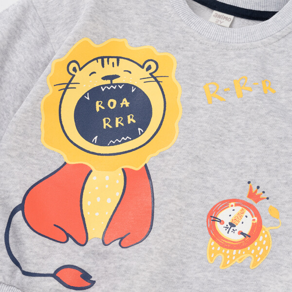 Bộ đông bé trai dài Animo ST0825011 (1-4Y, màu Xám-Navy, TT02)