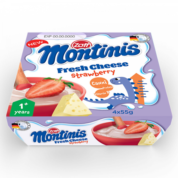 Phô mai tươi Montinis vị Dâu 220gr (4*55gr)
